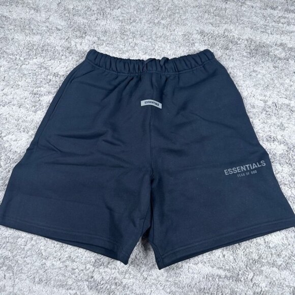 Essentials Fear of God Black Cotton Logo Shorts Men’s Large - Picture 1 of 7